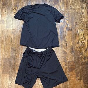 Men's Black Athletic Undershirt and Shorts Set